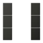 JUNG - Tastensatz 3fach, F50, Serie LS, anthrazit (lackiertes Aluminium)