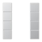 JUNG - Tastensatz 4fach, F50, Serie LS, Aluminium