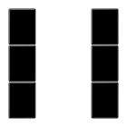 JUNG - Tastensatz 3fach, F50, Serie LS, schwarz