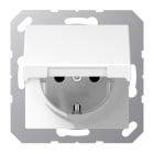 JUNG - SCHUKO Steckdose, 16 A 250V ~, Klappdeckel, Duroplast, Serie A, alpinweiss