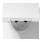 JUNG - SCHUKO Steckdose, 16 A 250V ~, Klappdeckel, Duroplast, Serie LS, alpinweiss