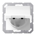 JUNG - SCHUKO Steckdose, 16 A 250V ~, Klappdeckel, Thermoplast, Serie AS, alpinweiss