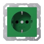 JUNG - SCHUKO Steckdose, 16A 250V ~, SAFETY+, Thermoplast, Serie AS/A, grün (für SV)
