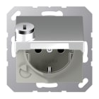 JUNG - SCHUKO Steckdose, 16A 250V ~, SAFETY+, Klappdeckel, mit Sicherheitsschloss