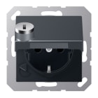 JUNG - SCHUKO Steckdose, 16A 250V ~, SAFETY+, Klappdeckel, mit Sicherheitsschloss