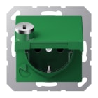 JUNG - SCHUKO Steckdose, 16A 250V ~, SAFETY+, Klappdeckel, mit Sicherheitsschloss