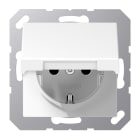 JUNG - SCHUKO Steckdose, 16 A 250V ~, Klappdeckel, Thermoplast, Serie A, alpinweiss