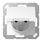 JUNG - SCHUKO Steckdose, 16A 250V ~, o.Krallen, SAFETY+, Klappdeckel, Duroplast