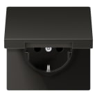 JUNG - SCHUKO Steckdose, 16A 250V ~, SAFETY+, Klappdeckel, Alu lackiert