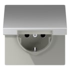 JUNG - SCHUKO Steckdose, 16 A 250V ~, Klappdeckel, Serie LS, Aluminium