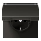 JUNG - SCHUKO Steckdose, 16A 250V ~, Schriftfeld, SAFETY+, Klappdeckel, Alu lackiert
