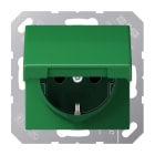 JUNG - SCHUKO Steckdose, 16 A 250V ~, Klappdeckel, Thermoplast, Serie AS, grün (für SV)