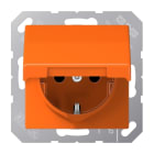 JUNG - SCHUKO Steckdose, 16A 250V ~, Klappdeckel, Thermoplast, Serie AS, orange
