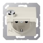 JUNG - SCHUKO Steckdose, 16A 250V ~, SAFETY+, Klappdeckel, Sicherheitsschloss, weiss