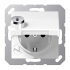 JUNG - SCHUKO Steckdose, 16A 250V ~, SAFETY+, Klappdeckel, Sicherheitsschloss