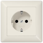 JUNG - SCHUKO Steckdose, 16A 250V ~, SAFETY+, mit Rahmen, Duroplast, Serie AS, weiss