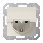JUNG - SCHUKO Steckdose, 16A 250V ~, o.Krallen, SAFETY+, Klappdeckel, Duroplast, weiss