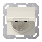 JUNG - SCHUKO Steckdose, 16 A 250V ~, Klappdeckel, Duroplast, Serie AS, weiss