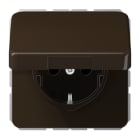 JUNG - SCHUKO Steckdose, 16A 250V ~, o.Krallen, SAFETY+, Klappdeckel, Thermoplast, br