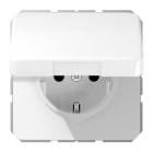 JUNG - SCHUKO Steckdose, 16A 250V ~, o.Krallen, SAFETY+, Klappdeckel, Thermoplast