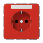 JUNG - SCHUKO Steckdose, 16A 250V ~, Schriftfeld, SAFETY+, Thermoplast, Serie CD, rot