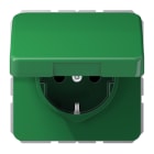 JUNG - SCHUKO Steckdose, 16 A 250V ~, Klappdeckel, Thermoplast, Serie CD, grün (für SV)