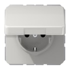 JUNG - SCHUKO Steckdose, 16 A 250V ~, Klappdeckel, Thermoplast, Serie CD, lichtgrau
