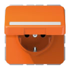 JUNG - SCHUKO Steckdose, 16A 250V ~, Schriftfeld, SAFETY+, Klappdeckel, orange