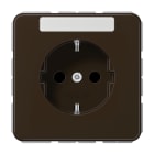 JUNG - SCHUKO Steckdose, 16 A 250V ~, mit Schriftfeld, Duroplast, Serie CD, braun