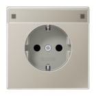 JUNG - SCHUKO Steckdose, 16A 250V ~, mit Schriftfeld, SAFETY+, Serie LS, Edelstahl