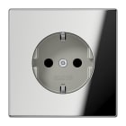 JUNG - SCHUKO Steckdose, 16A 250V ~, SAFETY+, Metall verchromt, Serie LS, glanzchrom