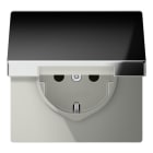 JUNG - SCHUKO Steckdose, 16A 250V ~, SAFETY+, Klappdeckel, Metall verchromt