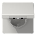 JUNG - SCHUKO Steckdose, 16A 250V ~, SAFETY+, Klappdeckel, Duroplast, lichtgrau