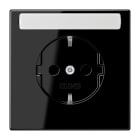 JUNG - SCHUKO Steckdose, 16A 250V ~, Schriftfeld, SAFETY+, Duroplast, Serie LS, schwarz