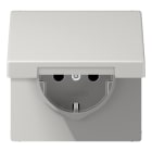 JUNG - SCHUKO Steckdose, 16 A 250V ~, Klappdeckel, Duroplast, Serie LS, lichtgrau