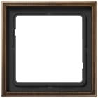 JUNG - Rahmen 1fach, senkrechte und waagerechte Montage, Messing, LS 990, Messing antik