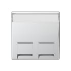 JUNG - Abdeckung für Montageadapter 30° 2fach, Schriftfeld, Thermoplast lackiert, alu