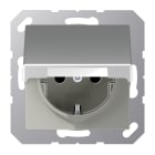 JUNG - SCHUKO Steckdose, 16A 250V ~, Klappdeckel, Thermoplast lackiert, aluminium