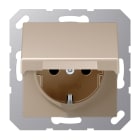 JUNG - SCHUKO Steckdose, 16A 250V ~, Klappdeckel, Thermoplast lackiert, champagner