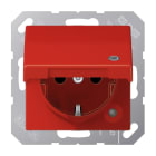 JUNG - SCHUKO Steckdose, 16A 250V ~, Funktionsanzeige Klappdeckel, Thermoplast, rot