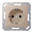 JUNG - SCHUKO-Steckdose mit LED-Orientierungslicht, 16A 250V ~ Thermoplast, champagner