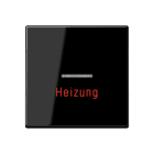 JUNG - Wippe 1fach mit Lichtleiter, Heizung, Thermoplast, Serie A, schwarz