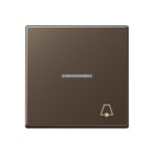JUNG - Wippe 1fach mit Lichtleiter, Symbol Klingel, Serie A, mokka