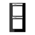 JUNG - Rahmen 2fach, Schriftfeld, senkrechte Montage, Thermoplast, A CREATION, schwarz