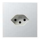 JUNG - Einfach-Steckdose, Schweizer Norm, Typ 13, Serie LS, Aluminium