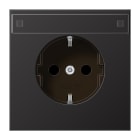 JUNG - SCHUKO Steckdose, 16A 250V ~, Schriftfeld, SAFETY+, Alu lackiert, Serie LS, dark