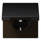 JUNG - SCHUKO Steckdose, 16 A 250V ~, Klappdeckel, Aluminium lackiert, Serie LS, dark