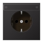 JUNG - SCHUKO Steckdose, 16A 250V ~, Schriftfeld, Alu lackiert, Serie LS, dark