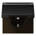 JUNG - SCHUKO Steckdose, 16A 250V ~, Schriftfeld, Klappdeckel, Alu lackiert, dark