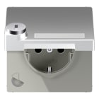 JUNG - SCHUKO Steckdose, 16A 250V ~, Schriftfeld, Klappdeckel, mit Sicherheitsschloss